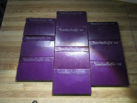 Lot of 10 1984 Proof Sets Cover
