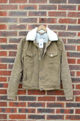 Acne Studios Mens Beat P Khaki Paw16 Corduroy Trucker Jacket Small 46 - Imagem 1 de 4