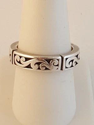 Anillo banda plata esterlina Lois Hill desplazamiento talla 9 Indonesia Foto 1 de 4