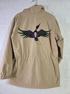 Vtg Northern Sun Beige/Embroidered  Jacket Fleece Insulated Womens Sz Lg Canada - Picture 1 of 18