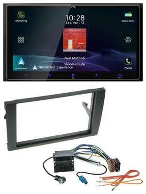JVC USB Bluetooth 2DIN DAB MP3 Autoradio für Audi A4 01-08 B6 B7 Quadlock - Bild 1 von 4