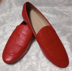 BANANA REPUBLIC Red Flats Minimalist Comfort Office Travel Womens Sz 11 - Picture 1 of 13