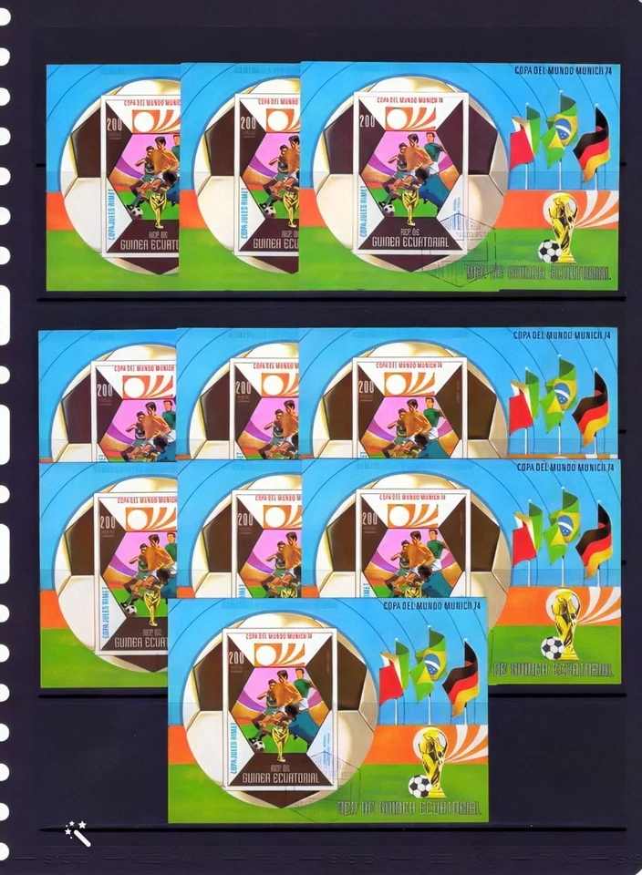 WHOLESALE 10 x Equatorial Guinea 1974 Football World Cup S/S  CTO Mi.B96 - Image 1 of 1