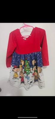 Vestido Peanuts Gang Niña Pequeña Talla 3T Navidad Charlie Brown Snoopy Foto 1 de 4