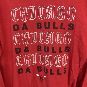 NBA Chicago Da Bulls Herren T-Shirt Langarm mit Logo Größe Small Rot - Bild 1 von 10