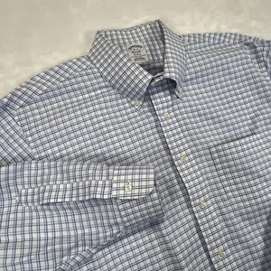 Camisa de vestir Brooks Brothers para hombre 18-35 abotonada ajuste regente sin hierro Supima - Imagen 1 de 10