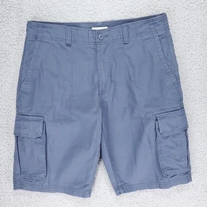 Goodfellow Ripstop Cotton Cargo Shorts Mens 34 Blue Hike Travel Garden Gorpcore - Picture 1 of 8