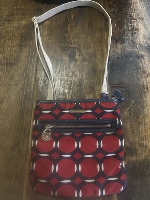 Bandolera Michael Kors Rojo Azul Beige Estampado Geométrico con Correa Ajustable Foto 1 de 4