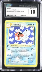 CGC 10 GEM MINT Seaking Neo Revelation 1st Edition 37/64 GERMAN Pokemon Card psa - Picture 1 of 2