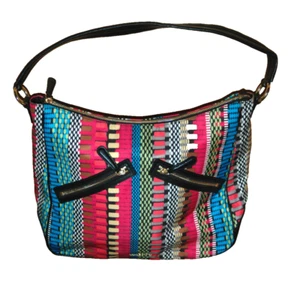 Vera Bradley Purse Handbag Aztec Geometric Twin Side Zip Multicolored Carry Tote - Picture 1 of 8