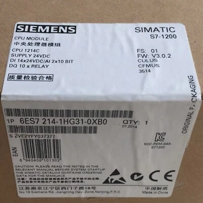 New Siemens 6ES7 214-1HG31-0XB0 SIMATIC S7-1200 CPU 1214C 6ES7214-1HG31-0XB0 - Bild 1 von 3