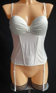La SENZA Pleated Bandeau Basque Ivory Liquid Satin, UK 34B, New With £35.00 Tag - Picture 1 of 15