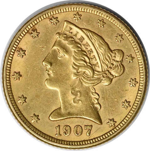 1907-D $5 Gold Liberty Head AU Slider Uncertified #212 Cover