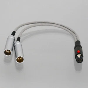 Mini-XLR 3-Pin TA3F to Dual 3Pin small-XLR TA3M 8" L2B2AT 1F2M Balanced Cable - Picture 1 of 6