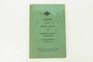 Reading Lines Agreement Between Reading Company and Railway Conductors Book W9 - Imagen 1 de 8