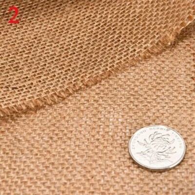 Hessian Jute Burlap Fabrics Linen Table Curtain Cloth DIY Materials 1 Meter SPW - Image 1 of 4