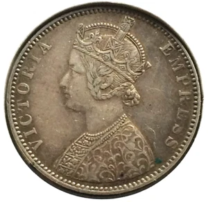 1892 BRITISH-INDIA ONE RUPEE SILVER COIN - QUEEN VICTORIA ((711) - Picture 1 of 2