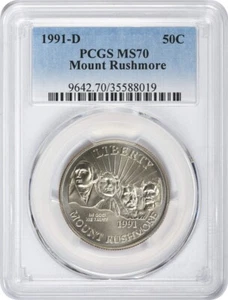 1991-D Mount Rushmore Commemorative Half Dollar MS70 PCGS - Picture 1 of 2