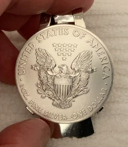 KEY DATE (*2011*) Reversed Eagle Side ASLER One Ounce Real Silver Money Clip - Picture 1 of 4