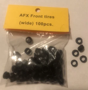 AURORA SLOT CAR AFX SILICONE COMPOUND TIRES FRONT WIDE 100PC BAG - Picture 1 of 1