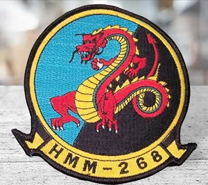 VtG 4.5" MARINE CORPS HMM-268 RED DRAGONS HELICOPTER SQUAD JACKET PATCH - Picture 1 of 1