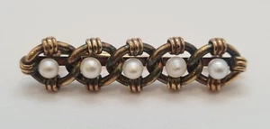 Broche en perle de cultures en or rose 18 carats Poids: 3.92g - Picture 1 of 3