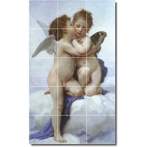 William Bouguereau Angel Tile Mural PT00783. 36 x 60 (15) 12x12 tiles - Picture 1 of 1