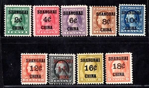 US OFFICES IN CHINA 1919 SCOTT #K1–K9 MINT HINGED VF - Picture 1 of 2