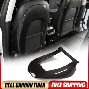 DRY Carbon Fiber Seat Back Cover Interior Dec Trim For Tesla Model 3 2016-2024 - Picture 1 of 16