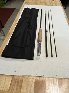 Custom built 7'6" 4pc. 4wt. fiber glass fly rod. Med/fast Olive E-Glass blank. - Picture 1 of 6