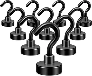 Ganchos Magnéticos Negros, 22 Lb+ Resistente para Nevera, Extra Fuerte Super Cruise Ho - Imagen 1 de 7