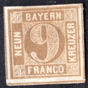 GERMANY BAVARIA 1862 NINE KR. SCOTT #12 MINT NO GUM - Picture 1 of 2