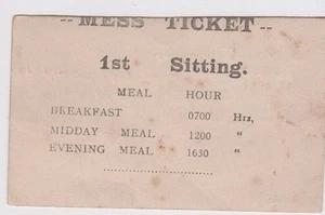 WW2 Australia M.V Gordon mess ticket on trip Wewak to Sydney 20th August 1945 - Picture 1 of 2