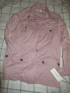 nwt Sonoma blush pink stretch cotton zip jacket ladies L free ship USA - Picture 1 of 3