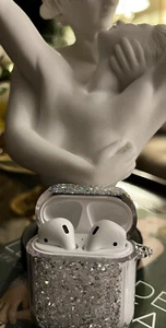 Hard Plastic Glittery Crystal AirPod Case: For First & Second Generation AirPods - Picture 1 of 10