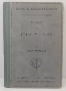 Antikes 1894 gebundenes Buch Ein Essay über John Milton von Lord Macaulay - Bild 1 von 12