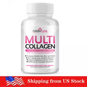 Multi Collagen Pills with Biotin and Hyaluronic Acid - Healthy Hair Skin Nails - Picture 1 of 14