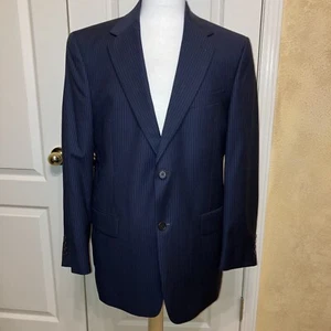 DANIEL CREMIEUX Blazer SUIT JACKET Loro Piana BLUE Pinstripe - Sz 40 R Excellent - Picture 1 of 14