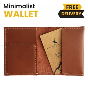 Bifold Card Holder for Men & Women Minimalist Wallet Front Pocket Purse Handmade - Picture 1 of 7