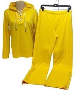 Rare NWT Escada Small 2-piece Yellow Hooded Sweats Set Austria Jogger Vacay 8799 - Picture 1 of 9