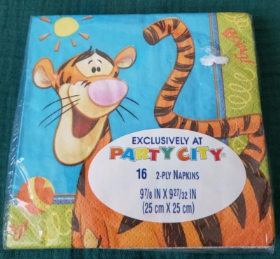 Bouncing Tigger Napkins Disney Hallmark Party Express Party City 16 Count - NIP - Image 1 of 4