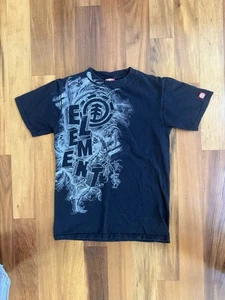 Camiseta de skateboarding negra estampado logotipo deletreado ELEMENT para hombre talla pequeña - Imagen 1 de 4