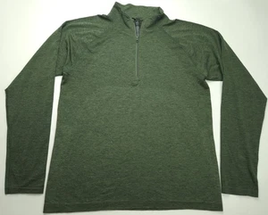 Large Lululemon Pullover Mens Green Metal Vent Tech Zip Athletic Performance - Picture 1 of 6