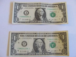 2013, 5 in A Row 9s and 4 pair dollar notes, two notes. great condition. - Picture 1 of 7