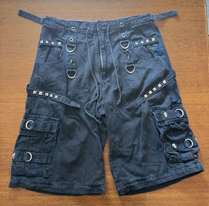Vtg 1990s Tripp Nyc Shorts Men L HOT TOPIC Cyber Wide EMO Y2K Skulls Chains goth - Picture 1 of 22