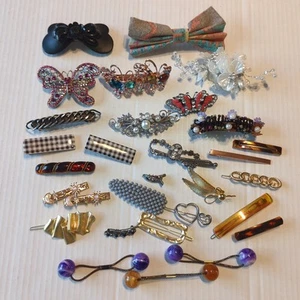 Hair Clips Accessories Lot Vintage Modern Floral Butterfy Rhinestone Beads Bows - Picture 1 of 12