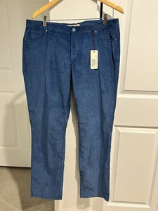 Pantalones Bernard Zins Mujer 5 Bolsillos Elastizados Pana Azul Talla 16 Nuevos con Etiquetas - Imagen 1 de 10