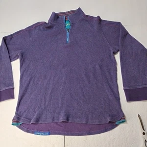 robert graham 1/4 zip sweater Large Purple 100% Cotton Long Sleeve - Picture 1 of 9