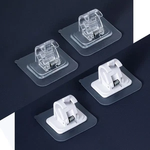 2pcs Plastic Hanging Rod Clamp Hooks 2 Colour Bathroom Kitchen Tools No Drill - Picture 1 of 17