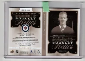 2015-16 Black Diamond Rookie Booklet Relics Nikolaj Ehlers Winnipeg Jets 026/299 - Foto 1 di 2